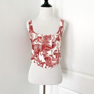 Mushroom Print Corset Style Top